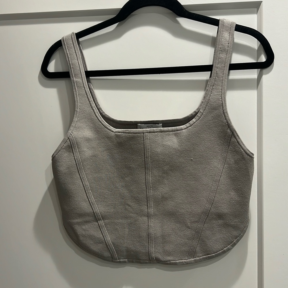 Aritzia Babaton Sculpt Knit crop bustier sweater new with tags